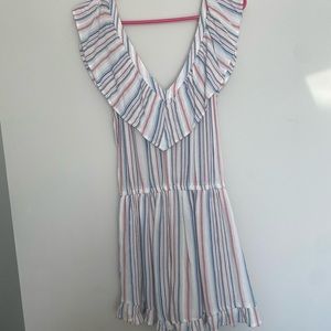 Colorful off the shoulder romper